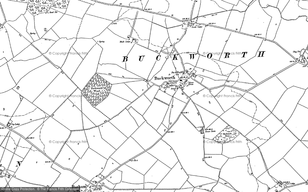 Old Map of Buckworth, 1887 in 1887