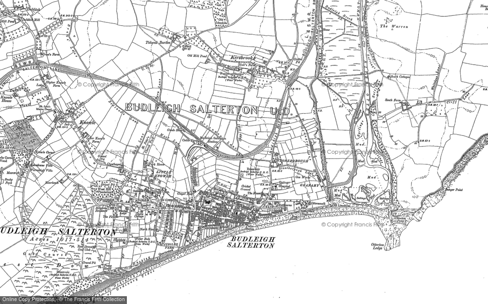 Old Map of Historic Map covering Little Knowle in 1888