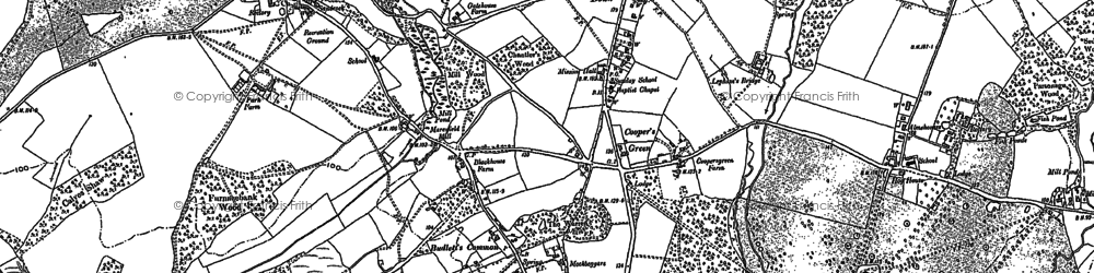 Old map of Budlett's Common in 1873