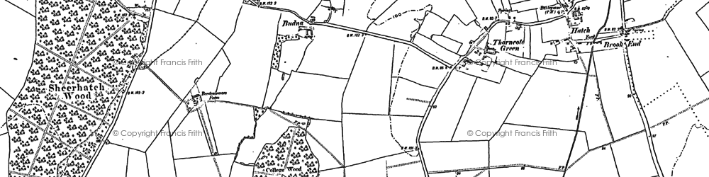 Old map of Budna in 1882