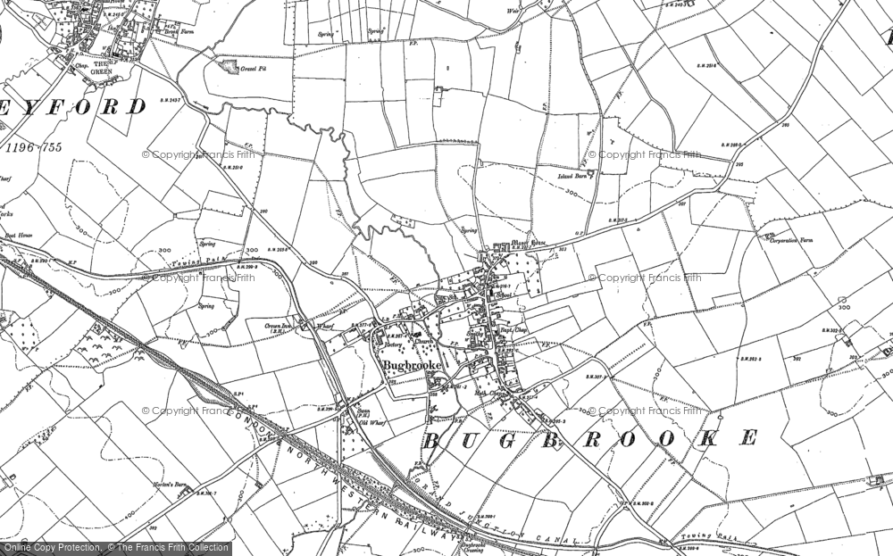 Old Map of Historic Map covering Bugbrooke Mill in 1883