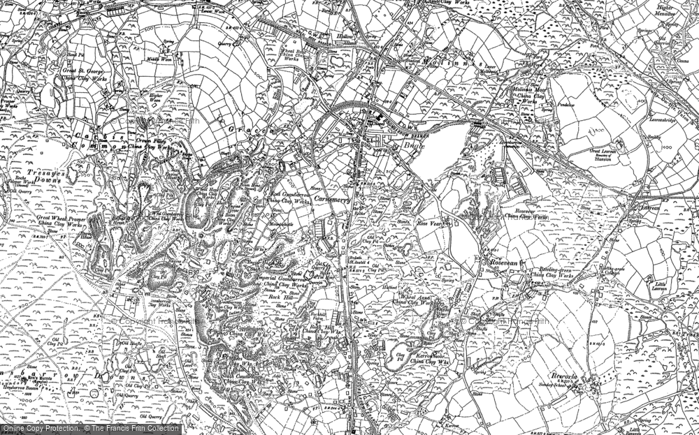 Old Map of Historic Map covering Carnsmerry in 1881