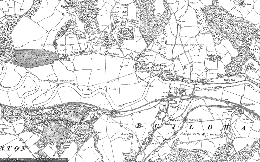 Old Map of Historic Map covering Brook's Hill in 1882