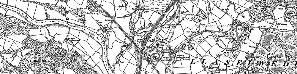 Old map of Builth Road in 1902