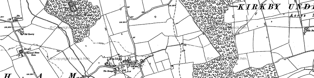 Old map of Bulby Hall Wood in 1886