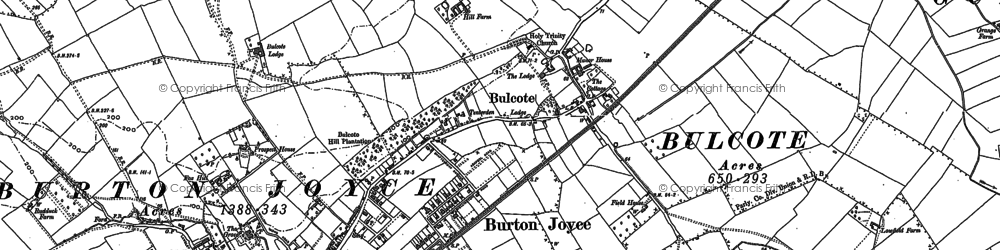 Old map of Bulcote in 1883