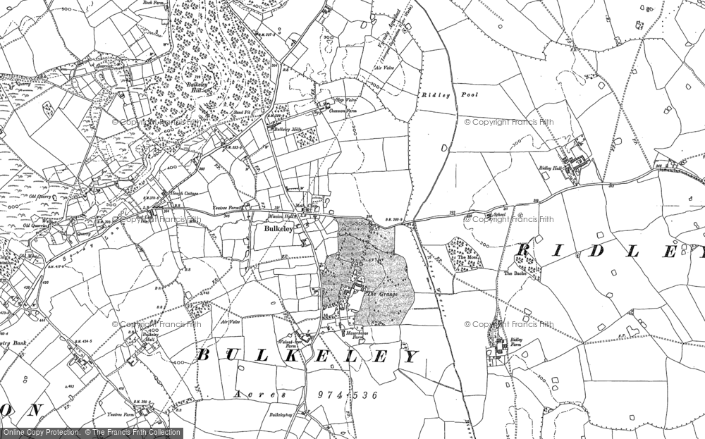 Old Map of Historic Map covering Bulkeleyhay in 1897