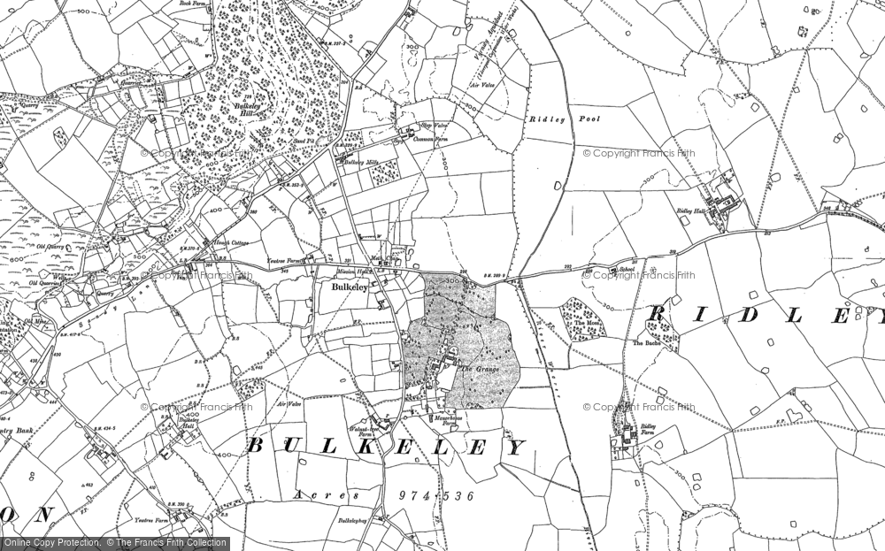 Old Map of Historic Map covering Ridley in 1897