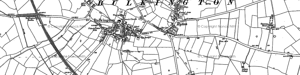 Old map of Weston in Arden in 1886