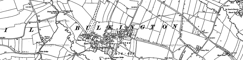 Old map of Bulkington in 1899