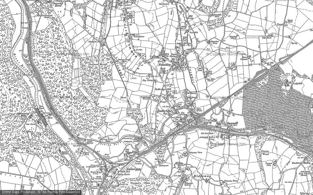 Old Map of Historic Map covering Buckland Hollow in 1879
