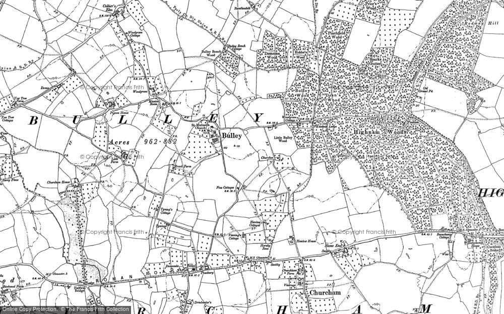 Old Map of Historic Map covering Woodgreen in 1882