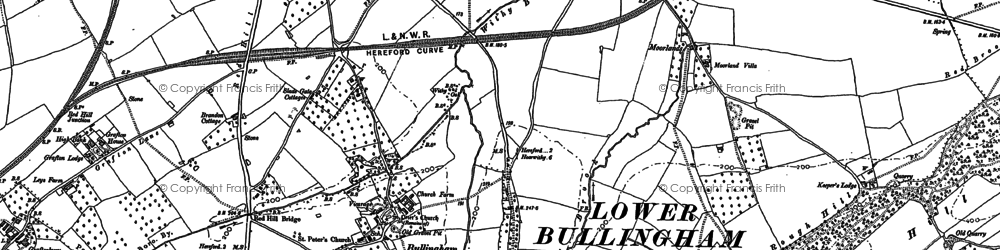 Old map of Bullinghope in 1886