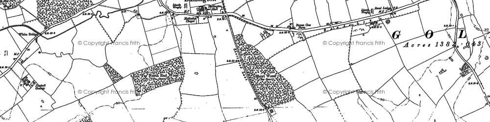 Old map of Bullington in 1886