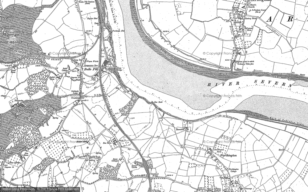 Old Map of Historic Map covering Bullo in 1879