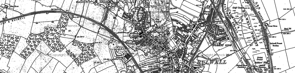 Old map of Bulwell Forest in 1881