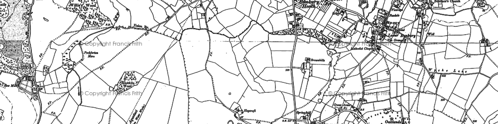 Old map of Bunbury Heath in 1897