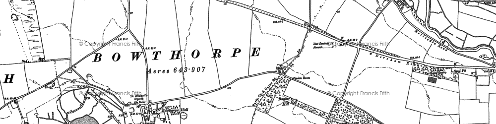 Old map of Earlham in 1884
