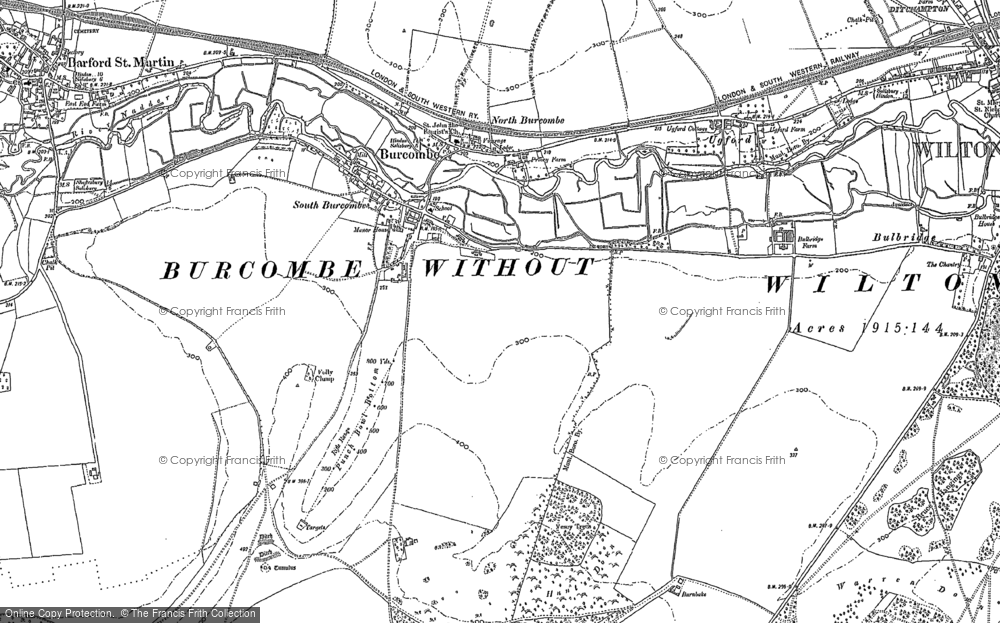 Old Map of Historic Map covering Windwhistle in 1899