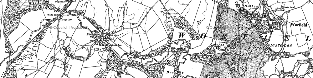 Old map of Burcote in 1882