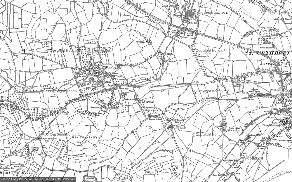 Old Map of Burcott, 1884 - 1886 in 1884