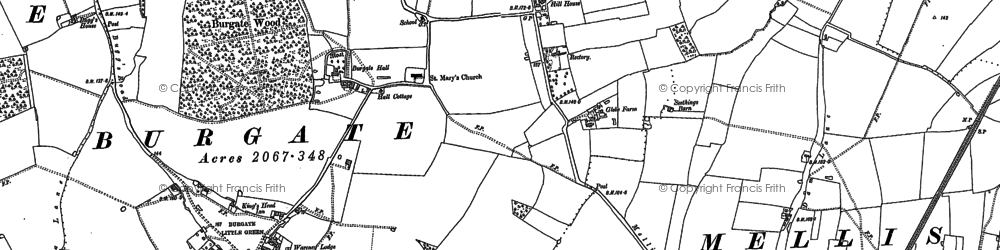 Old map of Botesdale Lodge in 1903