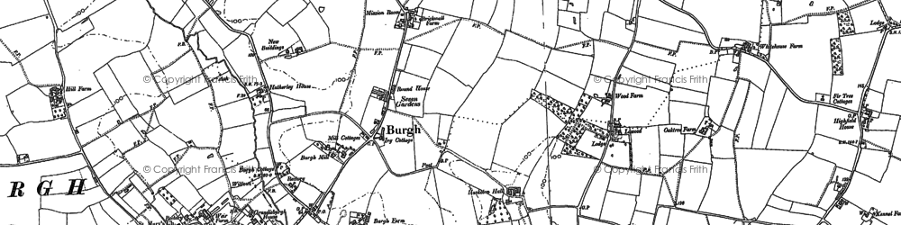 Old map of Burgh in 1881