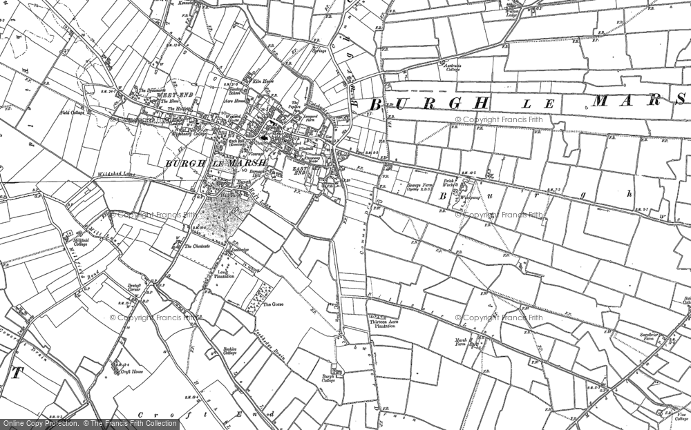 Old Map of Historic Map covering Bratoft Corner in 1887