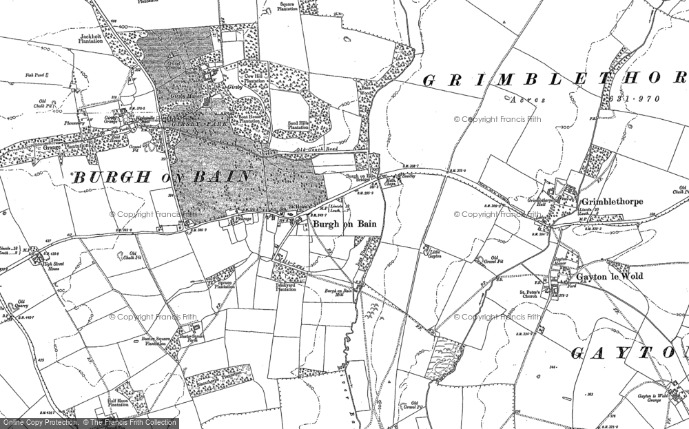 Old Map of Historic Map covering West Wykeham Village in 1886