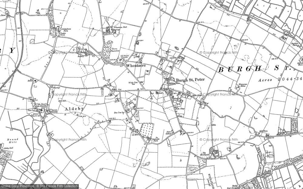 Old Map of Historic Map covering Boon's Heath in 1903