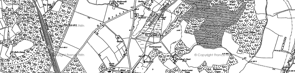 Old map of Burghclere in 1894
