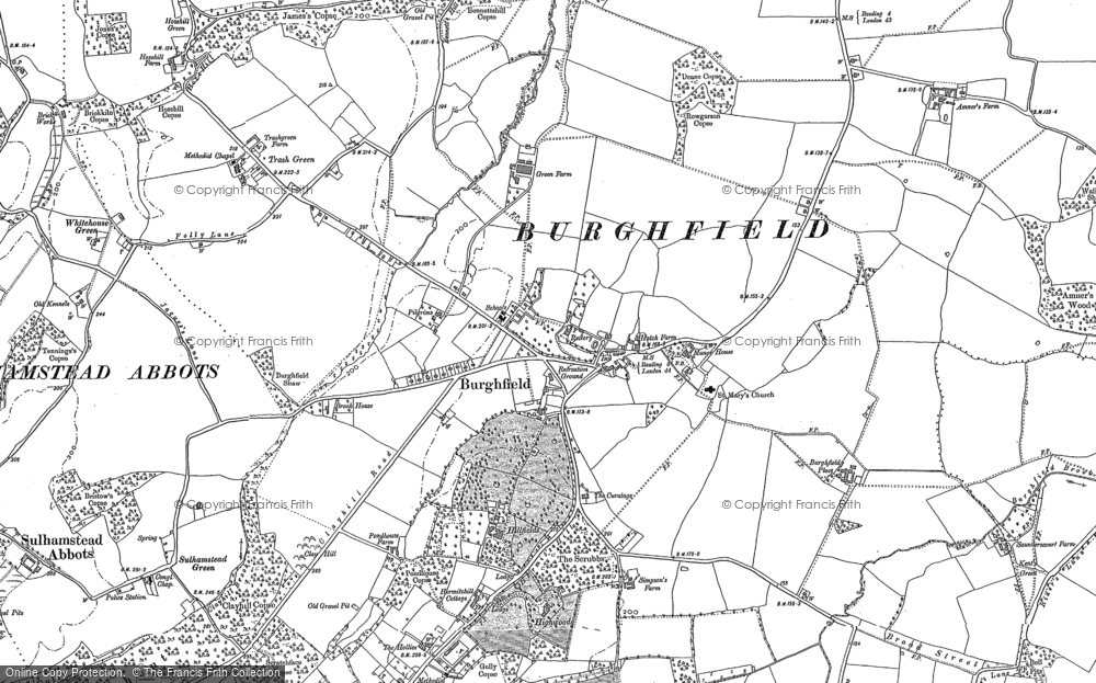 Old Map of Burghfield, 1898 in 1898