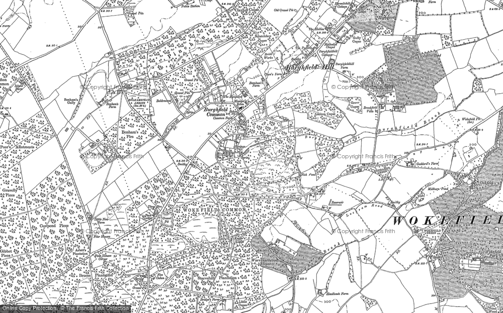 Old Map of Historic Map covering Burghfield Hill in 1898