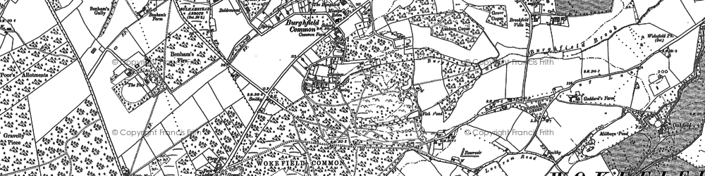 Old map of Burghfield Common in 1898