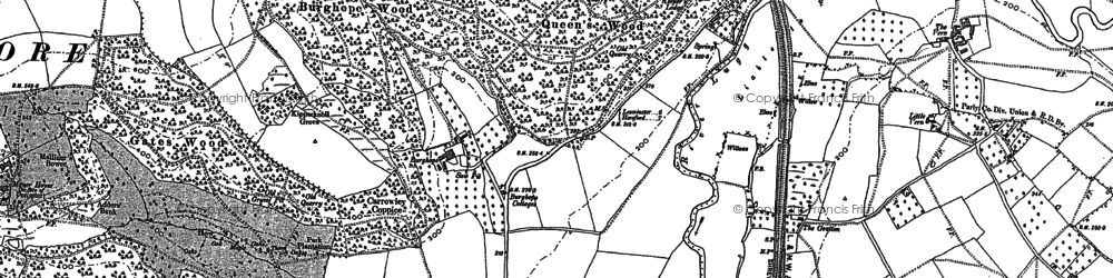 Old map of Burghope Wood in 1886