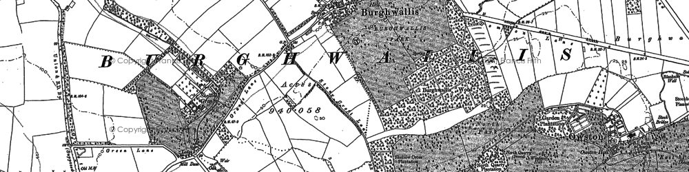 Old map of Burghwallis Grange in 1891
