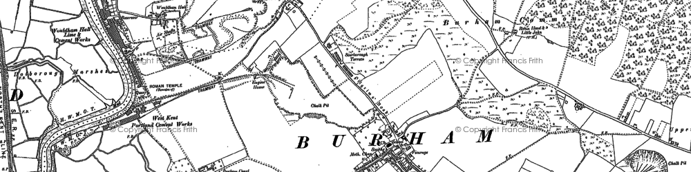 Old map of Burham Court in 1895