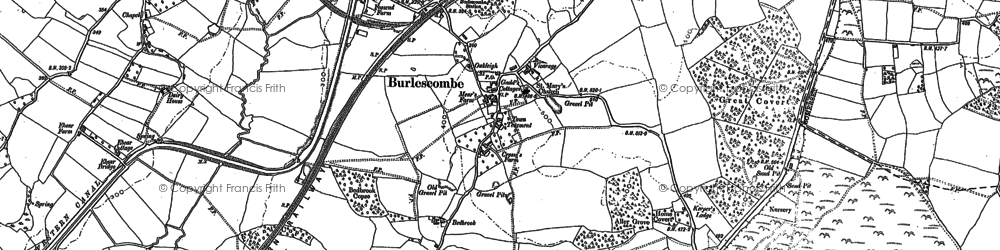 Old map of Burlescombe in 1903