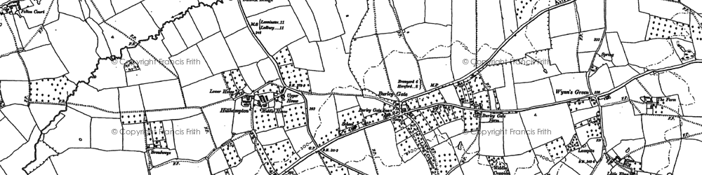 Old map of Burley Gate in 1885