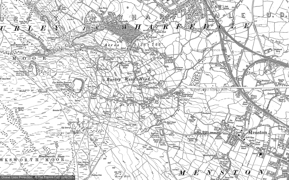 Old Map of Burley Woodhead, 1906 - 1907 in 1906