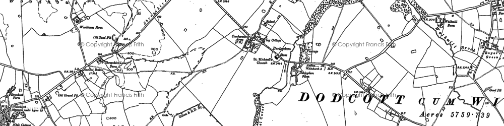 Old map of Burleydam in 1879