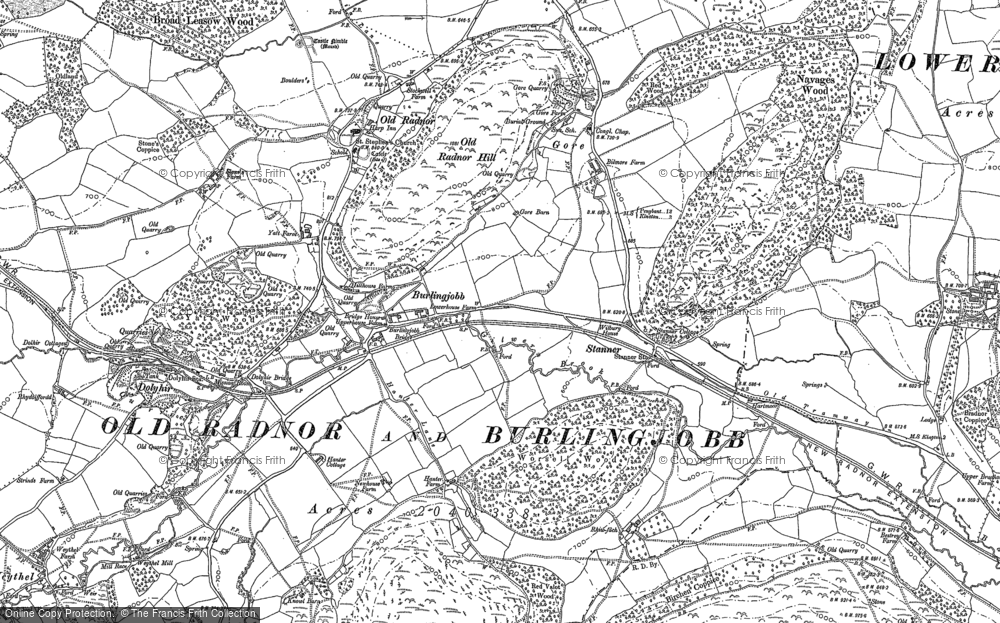 Old Map of Historic Map covering Worsell Wood in 1887
