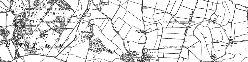 Old map of Burlton in 1880