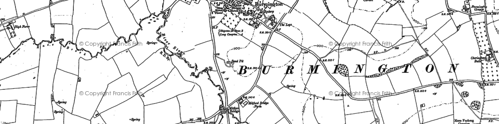 Old map of Burmington in 1900