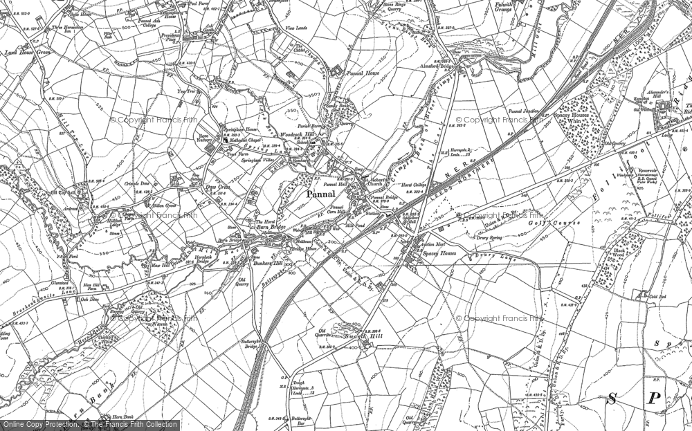 Old Map of Historic Map covering Daw Cross in 1888