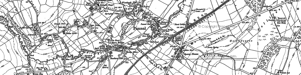 Old map of Pannal Ash in 1888