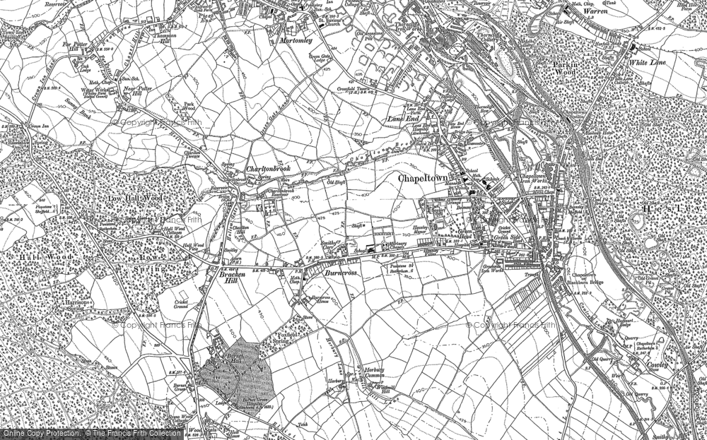 Old Map of Burncross, 1891 in 1891