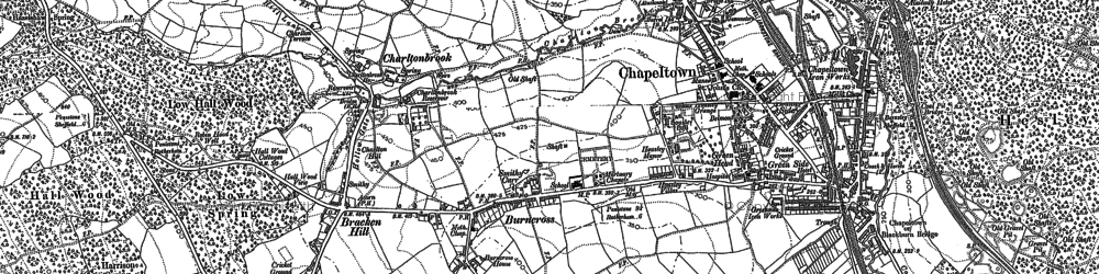 Old map of Burncross in 1891