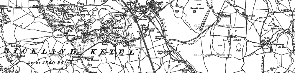 Old map of Burneside in 1897