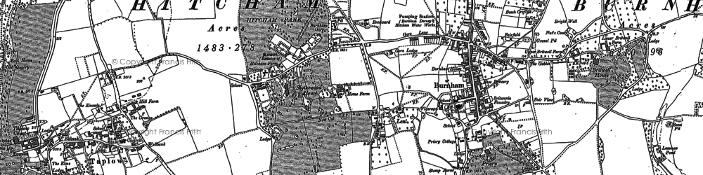 Old map of Burnham Sta in 1897